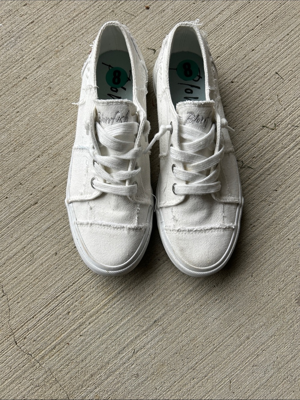 Women’s Blowfish  White Canvas Lace-Up Sneakers
